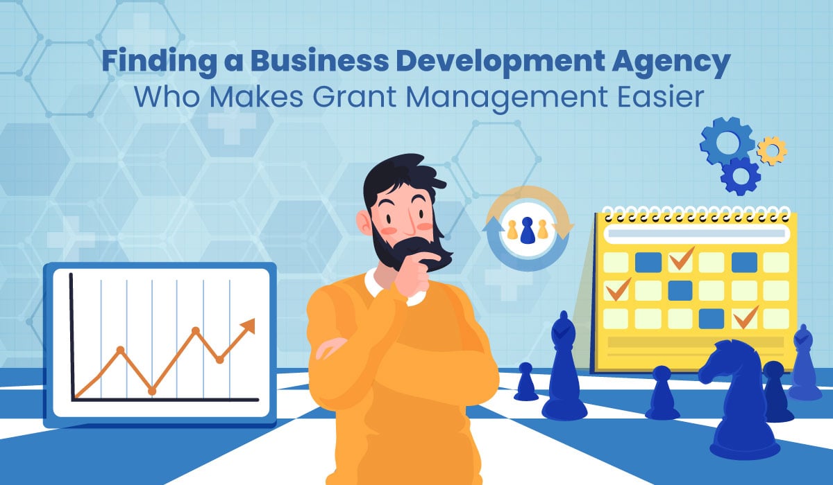 Grant manager stands in front of multiple stressful projects.